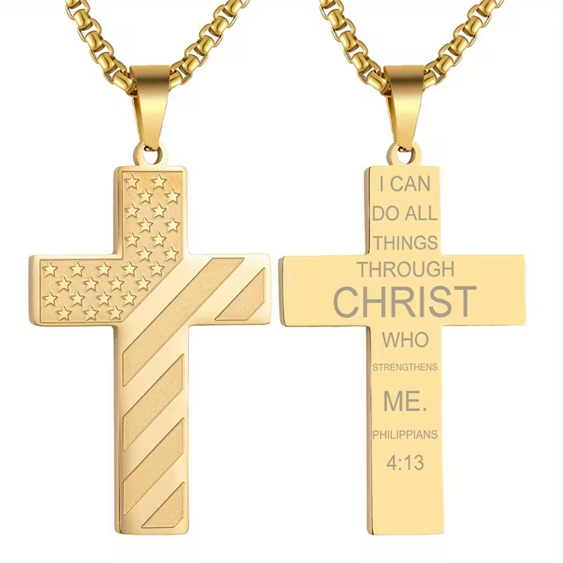 Phil. 4:13 Cross Necklace