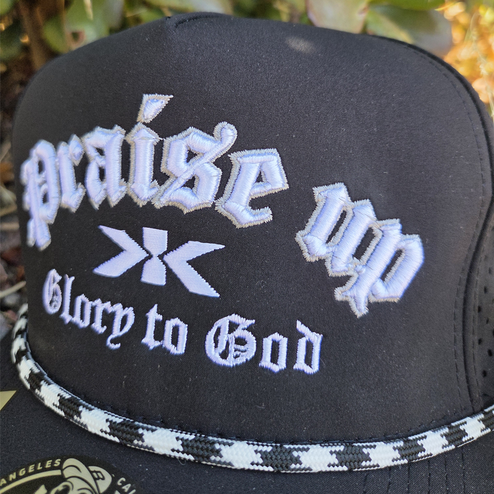 Praise up 5 Panel Laser Hole Snapback