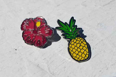 Pineapple/Hibiscus 2pc Pin Set