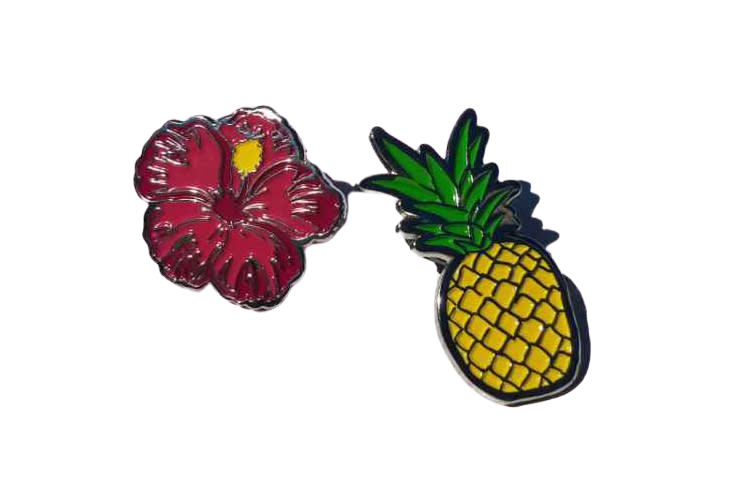 Pineapple/Hibiscus 2pc Pin Set