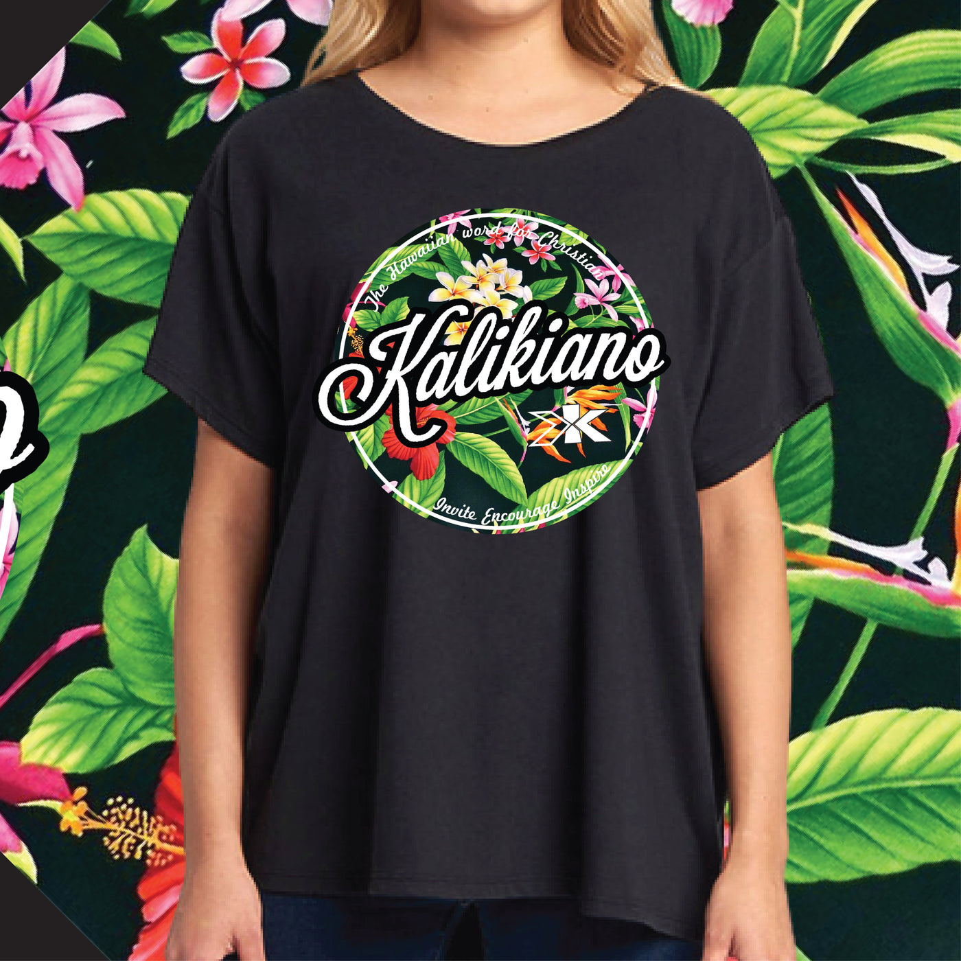 Round Floral Flowy Tee